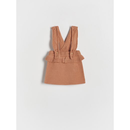 Reserved - Dzianinowa spódnica na szelkach - miedziany ze sklepu Reserved w kategorii Sukienki niemowlęce - zdjęcie 171184980