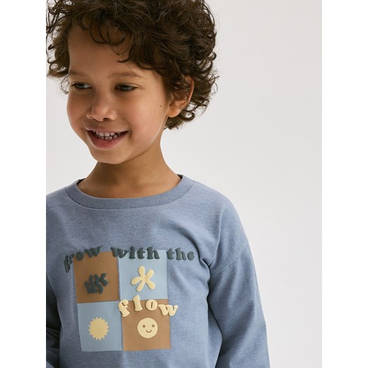 Reserved - Longsleeve oversize - niebieski ze sklepu Reserved w kategorii T-shirty chłopięce - zdjęcie 171185122