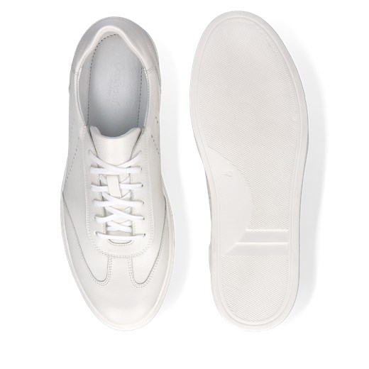 Białe sneakersy podwyższające, buty ze skóry, Conhpol Dynamic, SH2684-01 41 Konopka Shoes