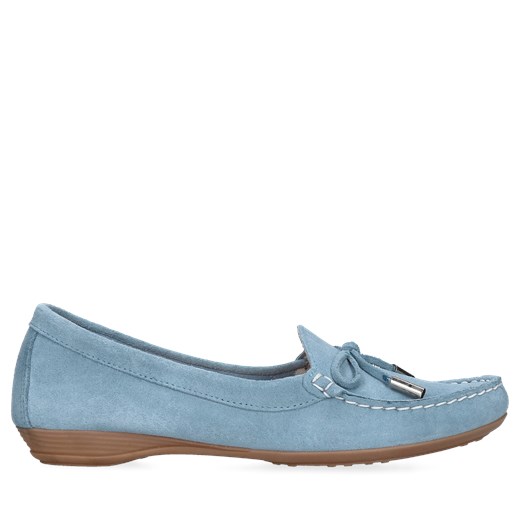 Damskie, niebieskie mokasyny z naturalnej skóry, Filipe Shoes, FI0393-07 ze sklepu Konopka Shoes w kategorii Mokasyny damskie - zdjęcie 171187541