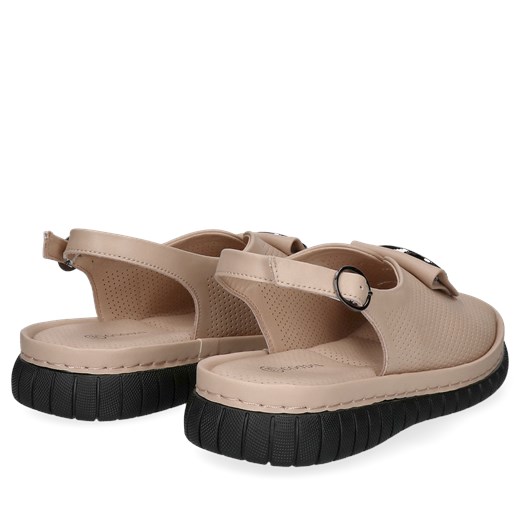 Wygodne, beżowe, damskie sandały ze skóry licowej, GG0009-01 37 Konopka Shoes