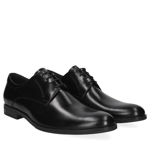 Czarne, męskie półbuty ze skóry, derby Conhpol, CE6400-01 Conhpol 47 Konopka Shoes