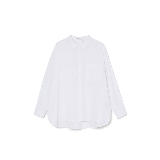 Cropp - Biała bawełniana koszula oversize - biały ze sklepu Cropp w kategorii Koszule damskie - zdjęcie 171187892