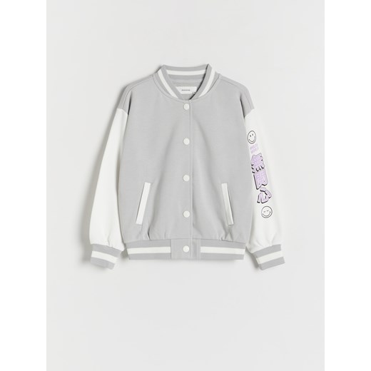 Reserved - Bluza bomber SmileyWorld® - jasnoszary Reserved 128 (7-8 lat) Reserved