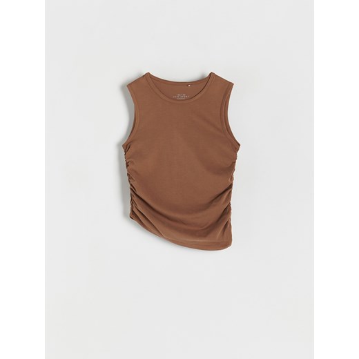 Reserved - Sportowy top na ramiączkach - brązowy ze sklepu Reserved w kategorii Bluzki dziewczęce - zdjęcie 171188504