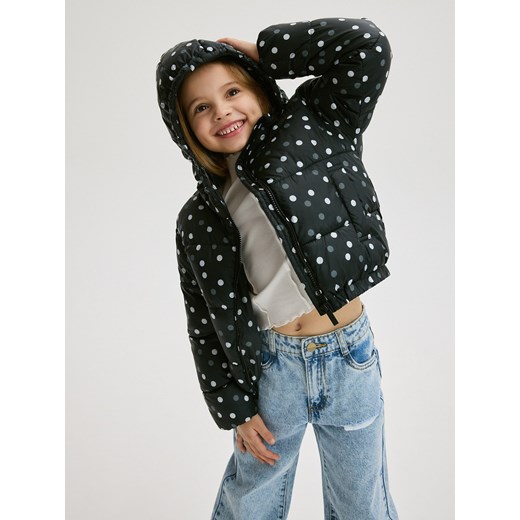 Reserved - Pikowana kurtka w kropki - czarny ze sklepu Reserved w kategorii Kurtki dziewczęce - zdjęcie 171188590