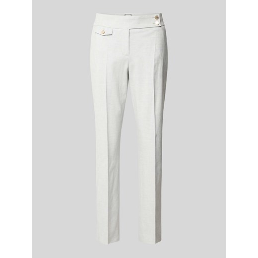 Spodnie lniane o kroju slim fit w kant model ‘INEZ’ ze sklepu Peek&Cloppenburg  w kategorii Spodnie damskie - zdjęcie 171188872
