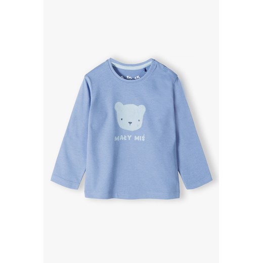Niebieska bawełniana bluzka niemowlęca - MAŁY MIŚ ze sklepu 5.10.15 w kategorii Kaftaniki i bluzki - zdjęcie 171189114