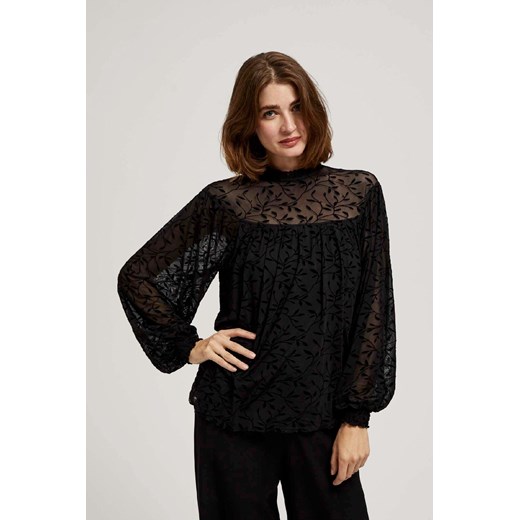 Koszula damska czarna z bufiastymi rękawami ze sklepu 5.10.15 w kategorii Koszule damskie - zdjęcie 171189143
