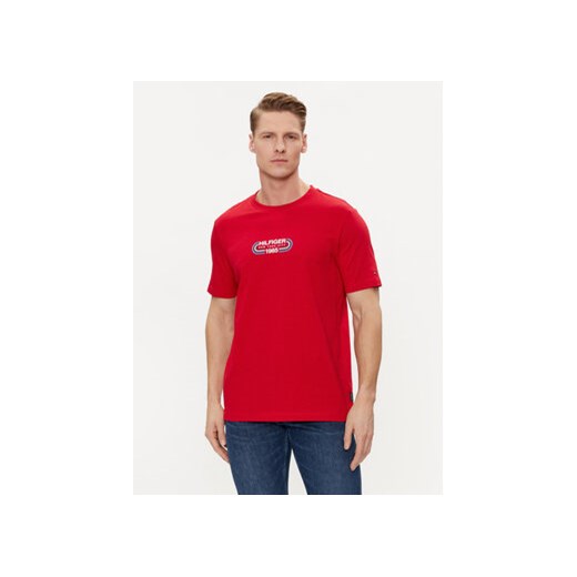 Tommy Hilfiger T-Shirt Track Graphic MW0MW34429 Czerwony Regular Fit ze sklepu MODIVO w kategorii T-shirty męskie - zdjęcie 171189381