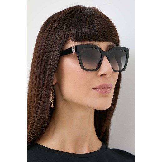Furla okulary przeciwsłoneczne damskie kolor czarny SFU708_540700 ze sklepu ANSWEAR.com w kategorii Okulary przeciwsłoneczne damskie - zdjęcie 171190872