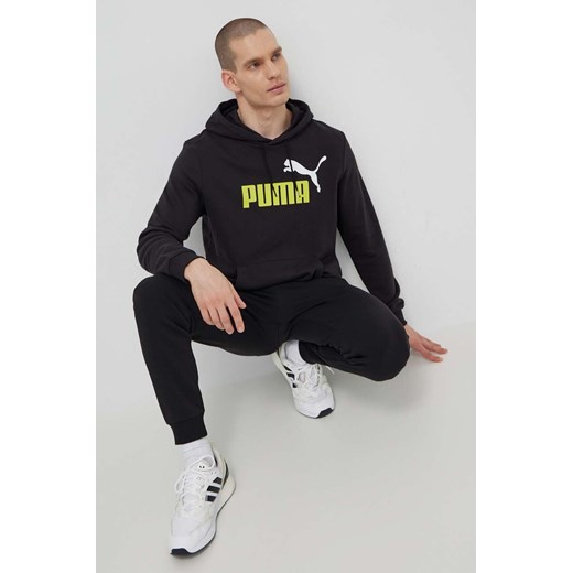 Puma bluza męska kolor czarny z kapturem 586765 ze sklepu ANSWEAR.com w kategorii Bluzy męskie - zdjęcie 171190991