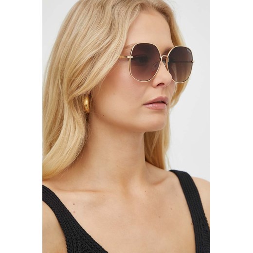 Guess okulary przeciwsłoneczne damskie kolor złoty ze sklepu ANSWEAR.com w kategorii Okulary przeciwsłoneczne damskie - zdjęcie 171191074
