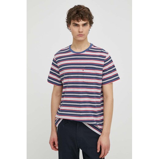 Levi&apos;s t-shirt bawełniany męski kolor fioletowy z nadrukiem ze sklepu ANSWEAR.com w kategorii T-shirty męskie - zdjęcie 171191132