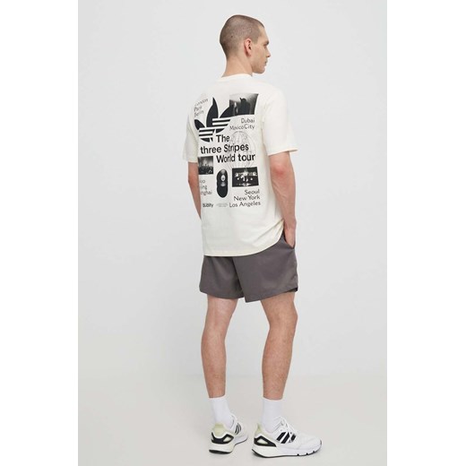 adidas Originals t-shirt bawełniany męski kolor beżowy z nadrukiem IS2902 ze sklepu ANSWEAR.com w kategorii T-shirty męskie - zdjęcie 171191153