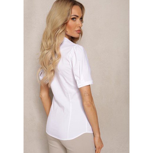 Biała  Klasyczna Koszula z Krótkim Rękawem Bellamelle Renee XL Renee odzież wyprzedaż
