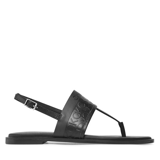 Sandały Calvin Klein Almond Tp Sandal-Hf Mono HW0HW01536 Black Mono 0GN ze sklepu eobuwie.pl w kategorii Sandały damskie - zdjęcie 171192621