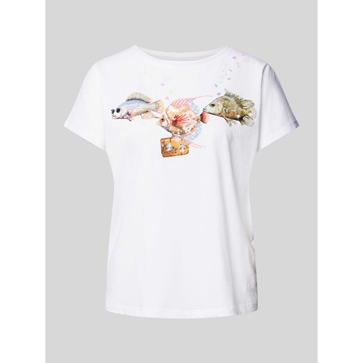 T-shirt z cekinowym obszyciem ze sklepu Peek&Cloppenburg  w kategorii Bluzki damskie - zdjęcie 171193343