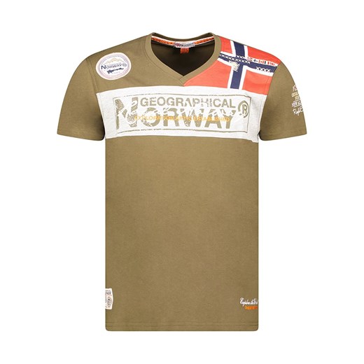 Geographical Norway Koszulka &quot;Jidney&quot; w kolorze khaki ze sklepu Limango Polska w kategorii T-shirty męskie - zdjęcie 171195462