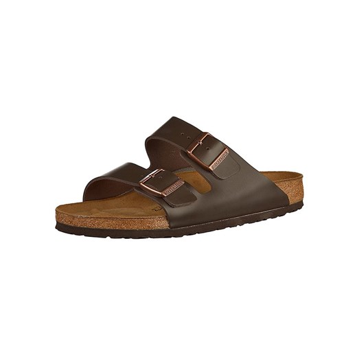 Birkenstock Skórzane klapki &quot;Arizona&quot; w kolorze ciemnobrązowym 42 okazyjna cena Limango Polska