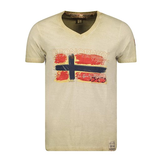 Geographical Norway Koszulka &quot;Joasis&quot; w kolorze beżowym ze sklepu Limango Polska w kategorii T-shirty męskie - zdjęcie 171195551