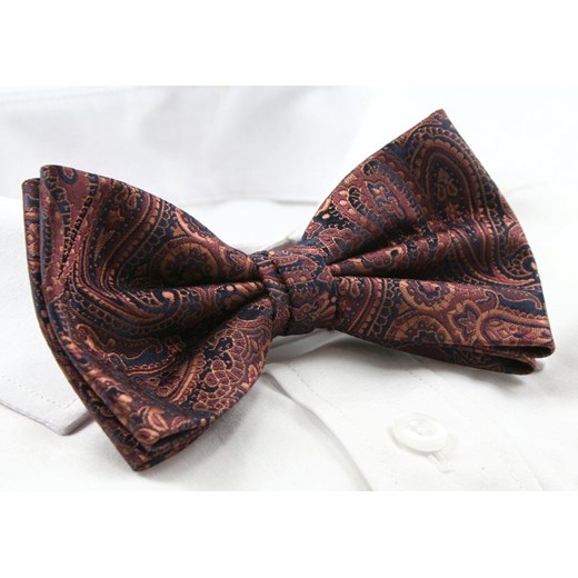 Mucha Męska z Białą Poszetką -  Chattier - Miedziana z Wzorem Paisley MUCH0803 Chattier JegoSzafa.pl