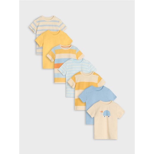 Sinsay - Koszulki 7 pack - kremowy ze sklepu Sinsay w kategorii Koszulki niemowlęce - zdjęcie 171196211