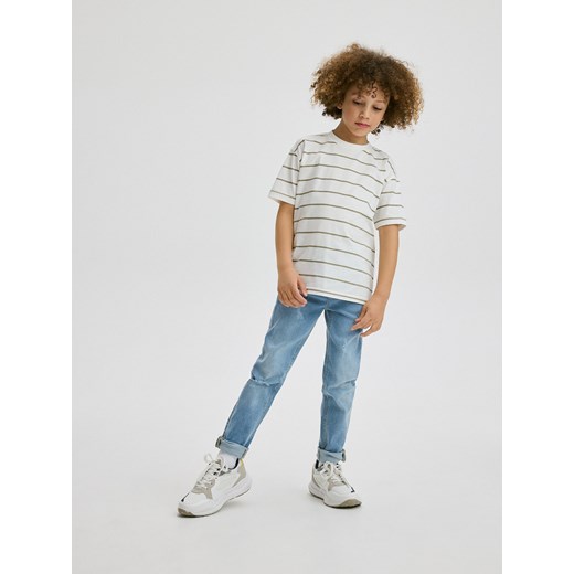 Reserved - Jeansy slim z dziurami - niebieski ze sklepu Reserved w kategorii Spodnie chłopięce - zdjęcie 171196332