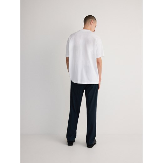 Reserved - Spodnie wide leg z kantem - granatowy Reserved 30 Reserved