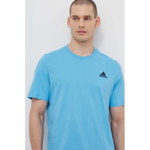 adidas t-shirt bawełniany męski kolor niebieski gładki IS1317 ze sklepu ANSWEAR.com w kategorii T-shirty męskie - zdjęcie 171197381