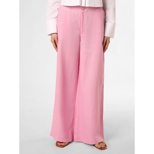 Fynch-Hatton Lniane spodnie Kobiety len wyrazisty róż jednolity ze sklepu vangraaf w kategorii Spodnie damskie - zdjęcie 171197672