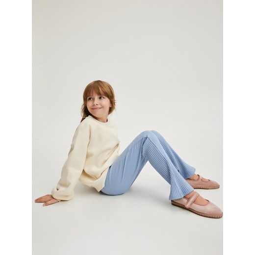 Reserved - Prążkowane legginsy - jasnoniebieski ze sklepu Reserved w kategorii Spodnie dziewczęce - zdjęcie 171198634