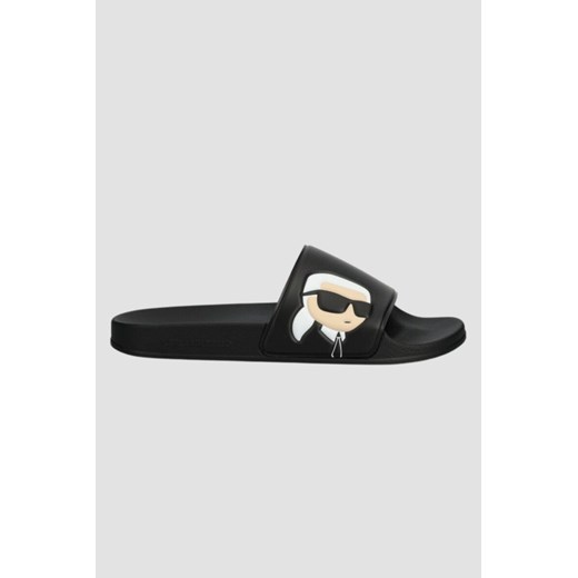 KARL LAGERFELD Czarne klapki Kondo Kal Nft Slide, Wybierz rozmiar 41 ze sklepu outfit.pl w kategorii Klapki męskie - zdjęcie 171198680