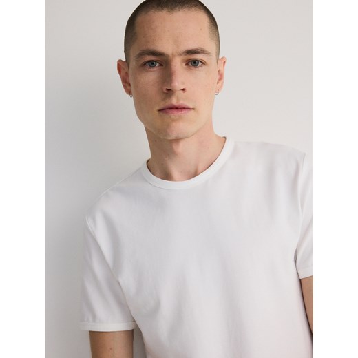 Reserved - T-shirt slim fit - biały Reserved M Reserved