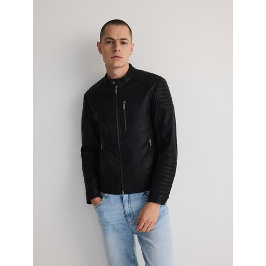 Reserved - Kurtka z imitacji skóry - czarny Reserved L Reserved