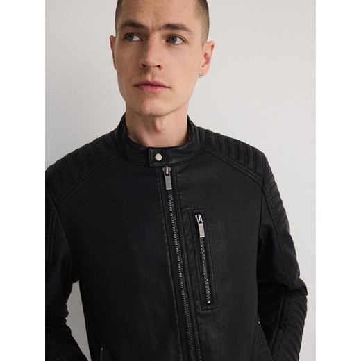 Reserved - Kurtka z imitacji skóry - czarny Reserved S Reserved