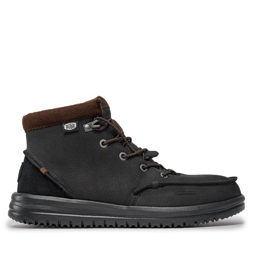 Trzewiki Hey Dude Bradley Boot Leather 40189-001 Czarny ze sklepu eobuwie.pl w kategorii Buty zimowe męskie - zdjęcie 171200963