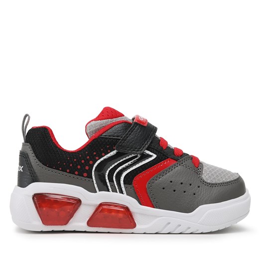 Sneakersy Geox J Illuminus Boy J35GVA011FEC0051 S Grey/Red Geox 31 eobuwie.pl wyprzedaż