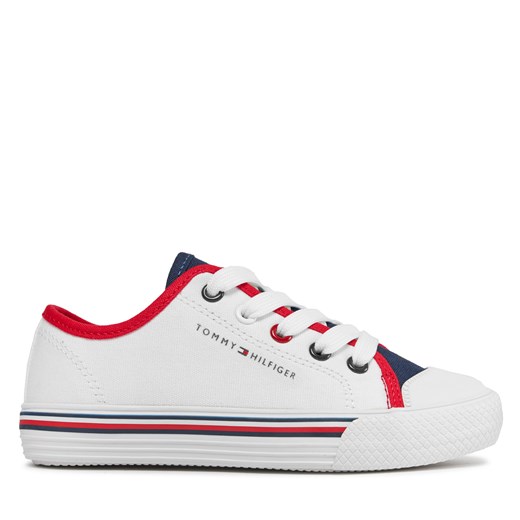 Trampki Tommy Hilfiger Low Cut Up Sneaker T3X9-33325-0890 M White/Blue/Red Y003 Tommy Hilfiger 31 promocyjna cena eobuwie.pl