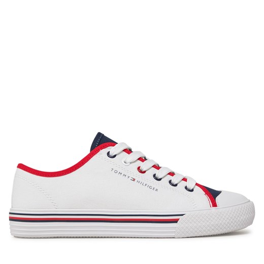Trampki Tommy Hilfiger Low Cut Lace Up Sneaker T3X9-33325-0890 S Biały ze sklepu eobuwie.pl w kategorii Trampki dziecięce - zdjęcie 171202023