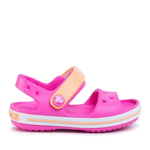 Sandały Crocs Crocband Sandal Kids 12856 Electric Pink/Cantaloupe ze sklepu eobuwie.pl w kategorii Buciki niemowlęce - zdjęcie 171202954