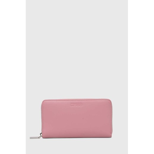 HUGO portfel damski kolor różowy 50513871 ze sklepu ANSWEAR.com w kategorii Portfele damskie - zdjęcie 171204593