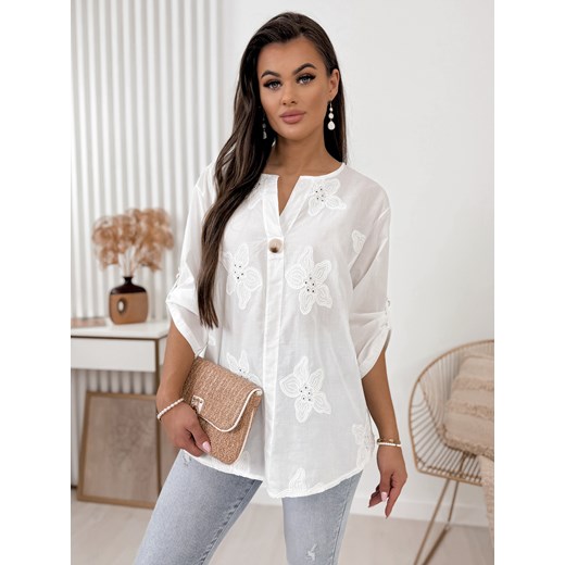 bluzka ibara biała uni ze sklepu UBRA w kategorii Bluzki damskie - zdjęcie 171204954