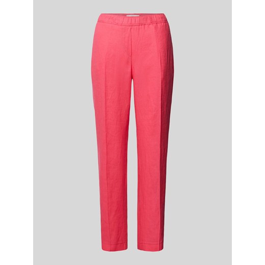 Lniane spodnie o skróconym kroju z elastycznym pasem ze sklepu Peek&Cloppenburg  w kategorii Spodnie damskie - zdjęcie 171205701