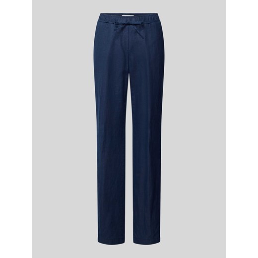 Lniane spodnie z elastycznym pasem model ‘FARINA’ ze sklepu Peek&Cloppenburg  w kategorii Spodnie damskie - zdjęcie 171206221