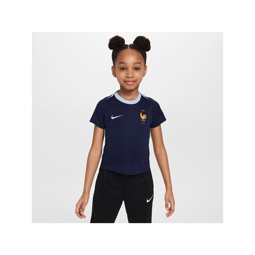Koszulka piłkarska z krótkim rękawem dla małych dzieci Nike Dri-FIT FFF Academy Pro - Niebieski ze sklepu Nike poland w kategorii Bluzki dziewczęce - zdjęcie 171206713