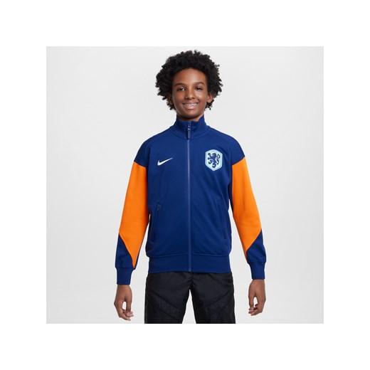 Dzianinowa kurtka piłkarska dla dużych dzieci Holandia Academy Pro - Niebieski ze sklepu Nike poland w kategorii Kurtki chłopięce - zdjęcie 171206741