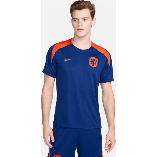 Męska dzianinowa koszulka piłkarska z krótkim rękawem Nike Dri-FIT Holandia Strike - Niebieski ze sklepu Nike poland w kategorii T-shirty męskie - zdjęcie 171206794
