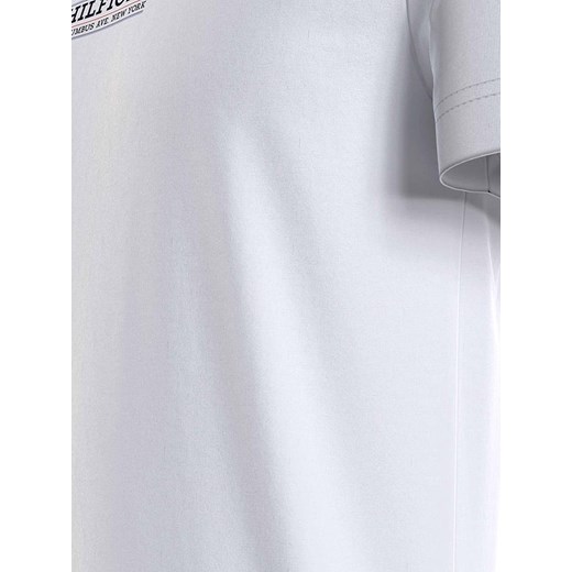 T-shirt męski biały Tommy Hilfiger z bawełny z krótkim rękawem 