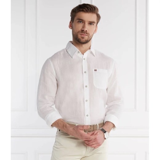 Napapijri Lniana koszula g-linen | Regular Fit ze sklepu Gomez Fashion Store w kategorii Koszule męskie - zdjęcie 171209594
